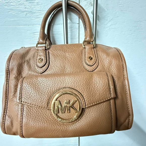 Michael Kors Tan Leather Satchel with Gold Accents - Picture 3 of 8